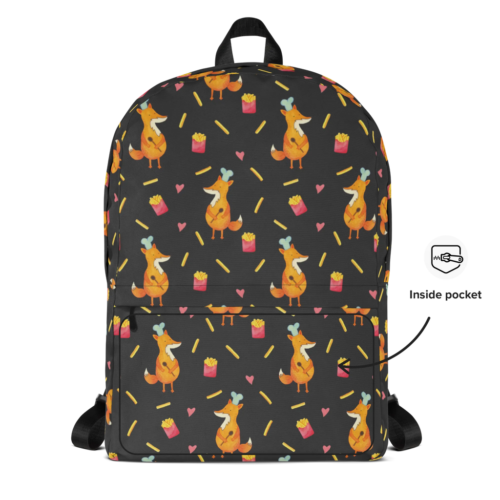 Rucksack Fuchs Pommes Muster Rucksack, Laptoprucksack, Notebookrucksack, Schulrucksack für Laptop, Arbeitsrucksack für Laptop, Reiserucksack für Laptop, Rucksack für Alltag, Rucksack für Schule, Rucksack für Uni, Rucksack für Notebook, Rucksack für Computer, wetterfester Rucksack, regenfester Rucksack, strapazierfähiger Rucksack, Fuchs Muster, Pommes Muster, Pommes, Fuchs, Pomes Frites