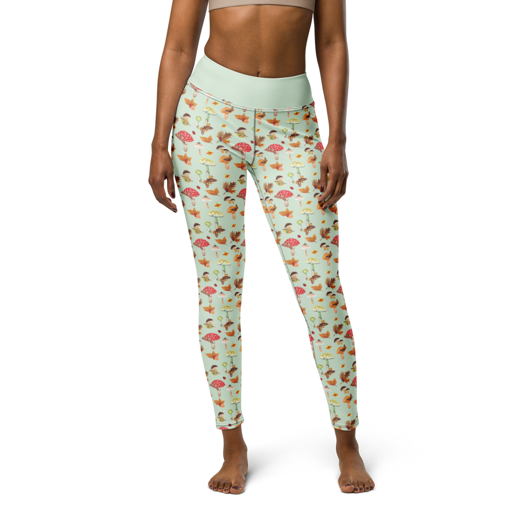 Yogahose Herbst Pilze Muster Yogapants, Yogaleggings, Yogaleggins, Yogahose Damen, Yogahose, Frauen, Yogahose Mädchen, Yogahose Kinder, Yogahose Herren, Yogahose Männer, Schmetterlings Muster, Pilz Muster, Wald, Herbstwald, Pilze