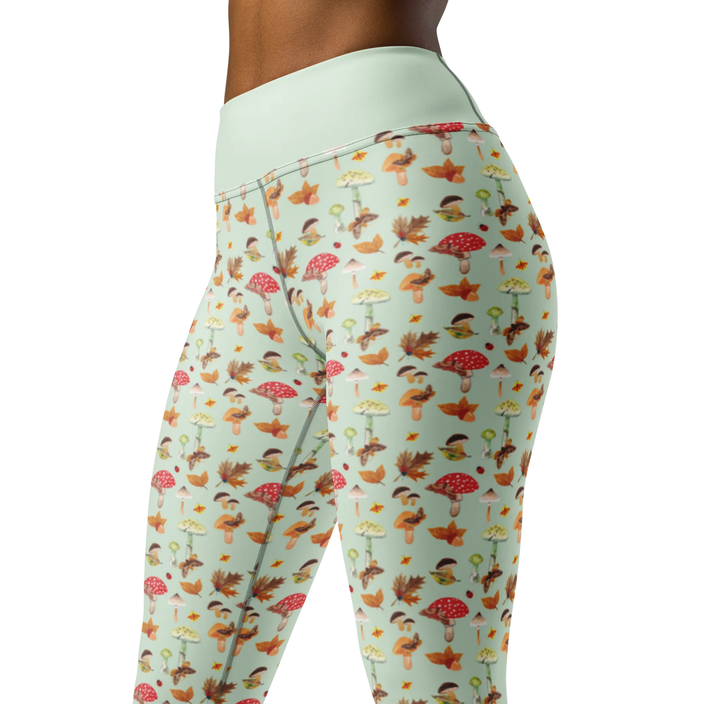 Yogahose Herbst Pilze Muster Yogapants, Yogaleggings, Yogaleggins, Yogahose Damen, Yogahose, Frauen, Yogahose Mädchen, Yogahose Kinder, Yogahose Herren, Yogahose Männer, Schmetterlings Muster, Pilz Muster, Wald, Herbstwald, Pilze