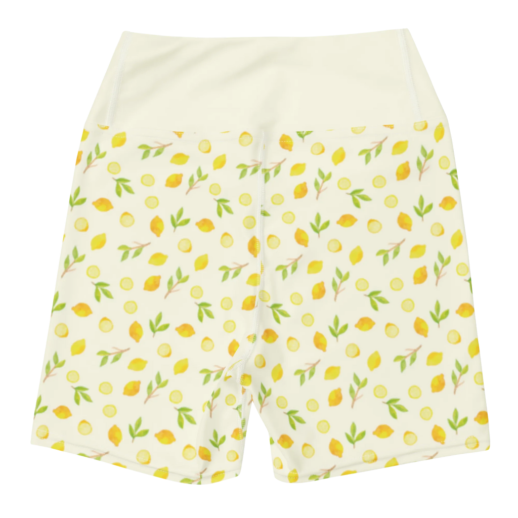 Yoga Shorts Frische Zitronen Muster Yoga Shorts, Yogashorts, Sporthose, Sportshorts, Fitnesshose, Sportshorts Damen, Yoga Shorts Damen, Yogabekleidung, Sportbekleidung, Zitronen Muster, Zitrusfrüchte Muster, Zitrone