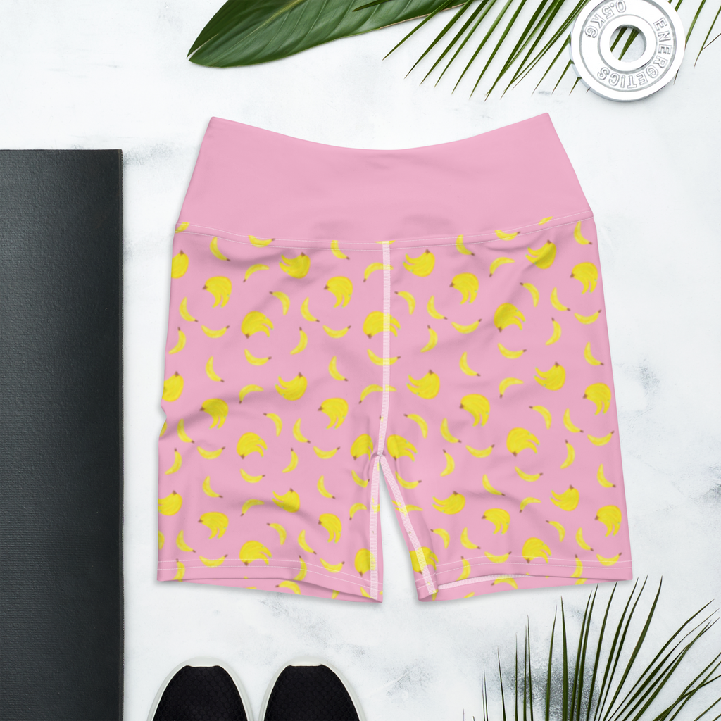 Yoga Shorts Bananen Staude Muster Yoga Shorts, Yogashorts, Sporthose, Sportshorts, Fitnesshose, Sportshorts Damen, Yoga Shorts Damen, Yogabekleidung, Sportbekleidung, Bananen Muster