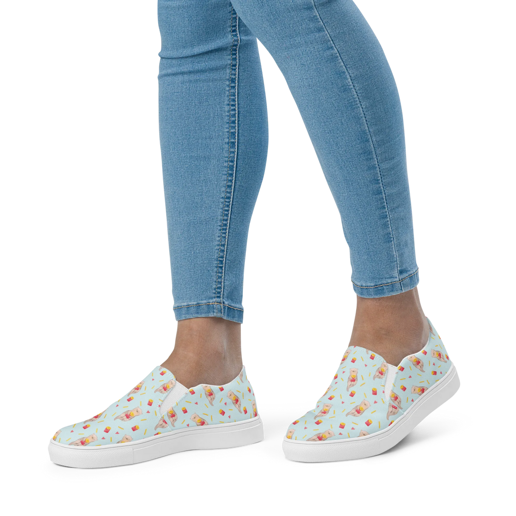 Women's Slipper Otter Fries Mokassins, Slipper Damen, Mokassins Damen, Mokassin Damen, Damen Slipper, Schlupfschuhe Damen, Damen Mokassins, Otter Muster, Pommes Muster, Otter, Pommes