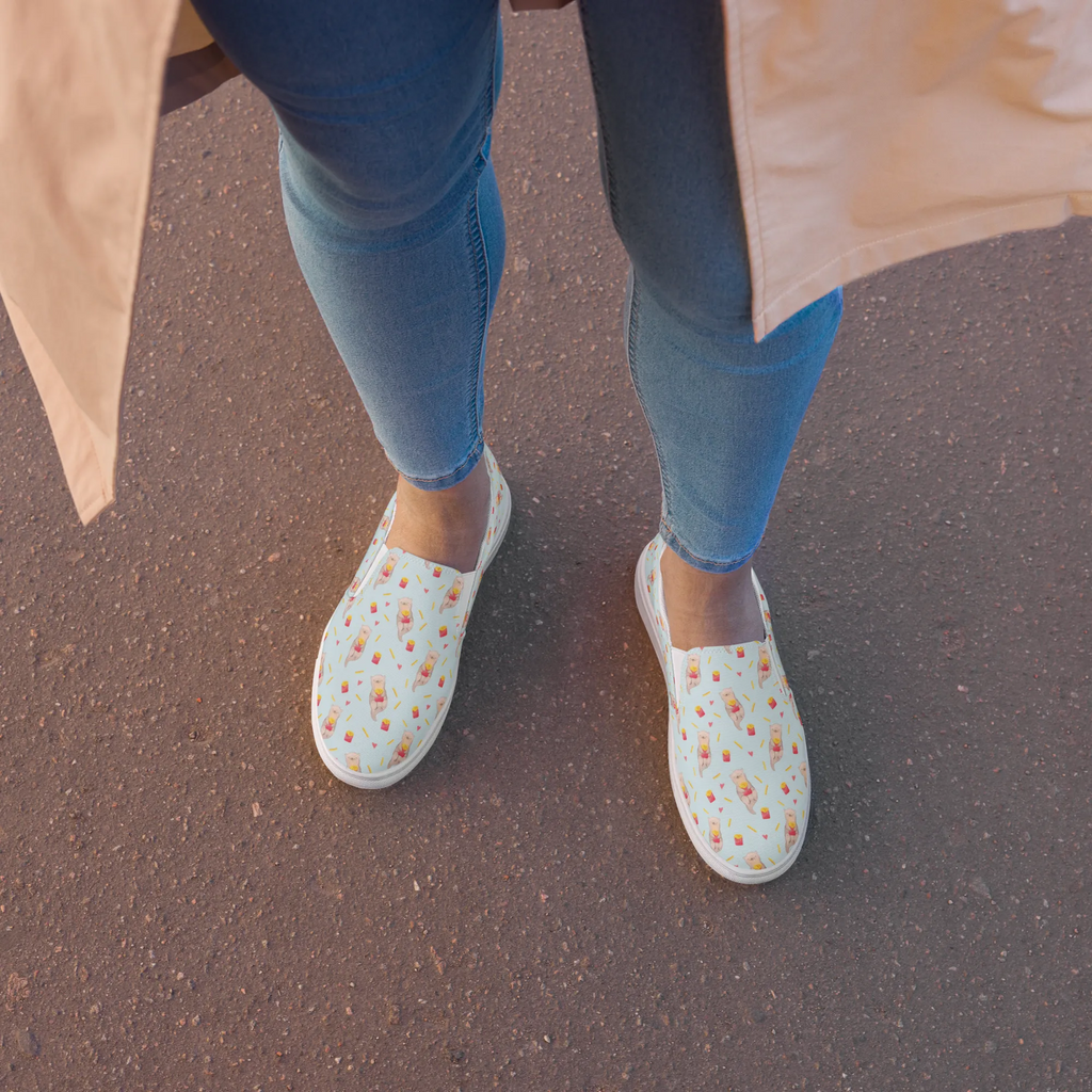 Women's Slipper Otter Fries Mokassins, Slipper Damen, Mokassins Damen, Mokassin Damen, Damen Slipper, Schlupfschuhe Damen, Damen Mokassins, Otter Muster, Pommes Muster, Otter, Pommes