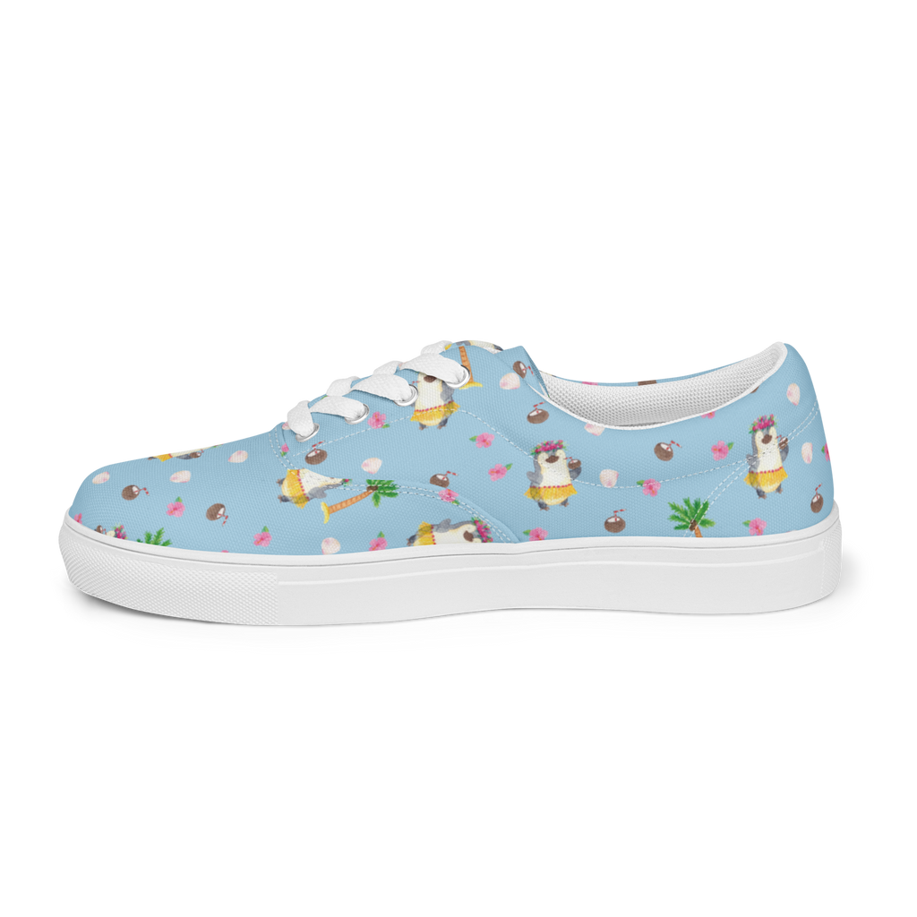 Damen Stoffschuhe Pinguin Kokosnuss Muster Pinguin, Aloha, Hawaii, Urlaub, Kokosnuss, Pinguine