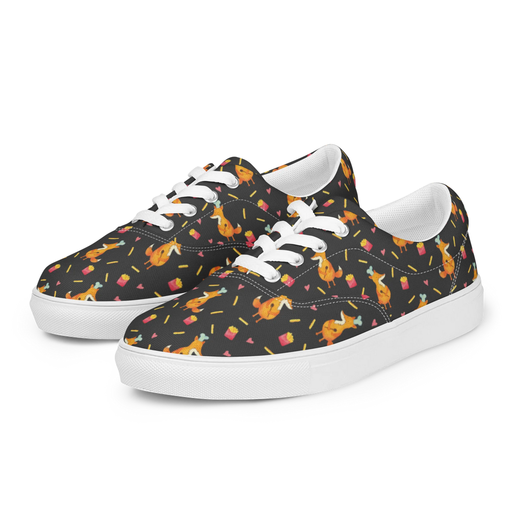 Women's Fabric Shoes Fox Fries Fuchs Muster, Pommes Muster, Pommes, Fuchs, Pomes Frites