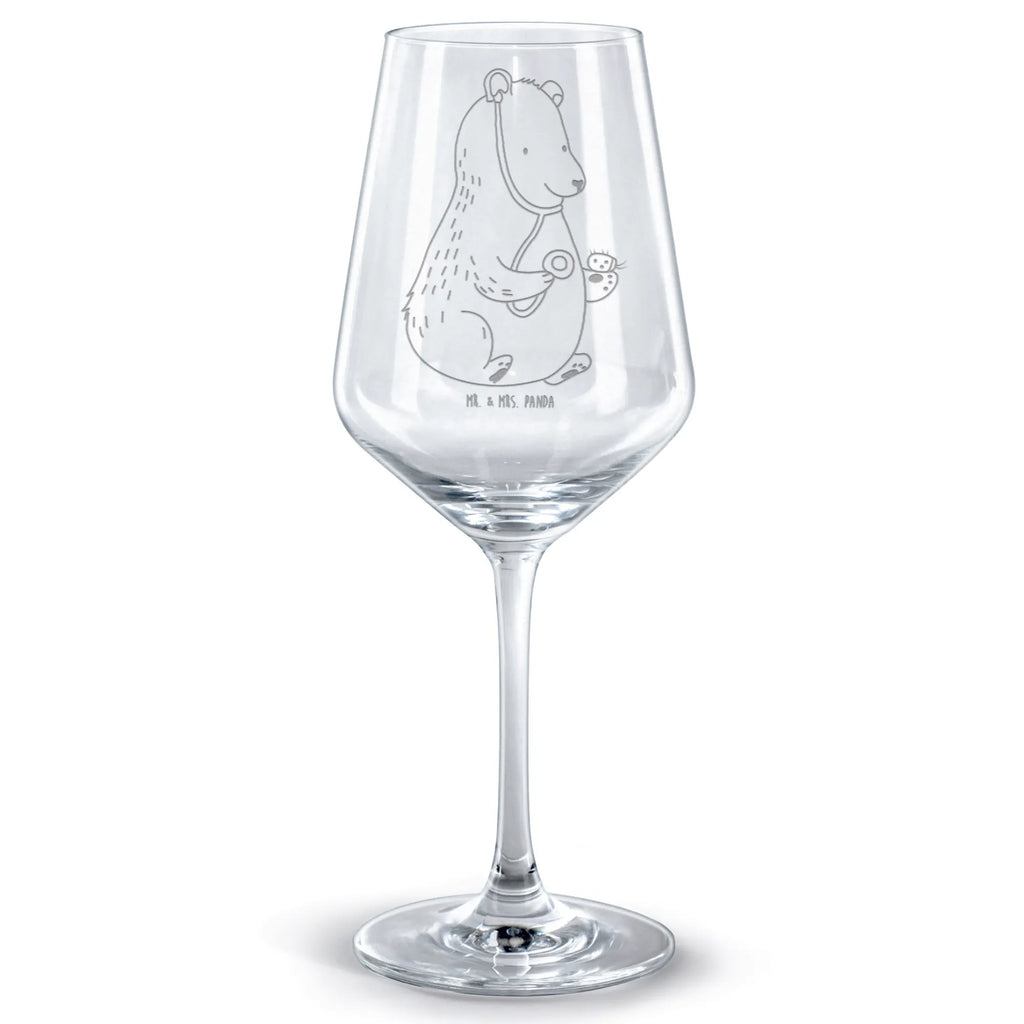 Rotwein Glas Bär Arzt Rotweinglas, Weinglas, Rotwein Glas, Weinglas mit Gravur, Geschenk für Weinliebhaber, Spülmaschinenfeste Weingläser, Hochwertige Weinaccessoires, Bär, Teddy, Teddybär, Arzt, Ärztin, Doktor, Professor, Doktorin, Professorin