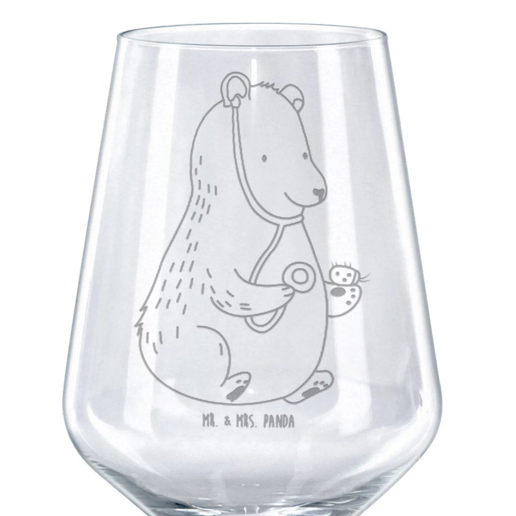 Rotwein Glas Bär Arzt Rotweinglas, Weinglas, Rotwein Glas, Weinglas mit Gravur, Geschenk für Weinliebhaber, Spülmaschinenfeste Weingläser, Hochwertige Weinaccessoires, Bär, Teddy, Teddybär, Arzt, Ärztin, Doktor, Professor, Doktorin, Professorin