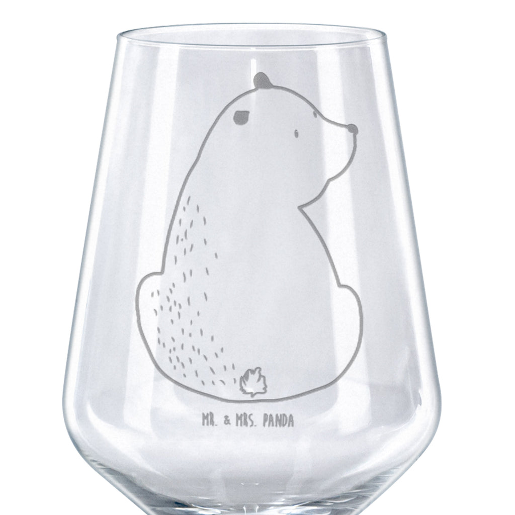 Rotwein Glas Bär Schulterblick Rotweinglas, Weinglas, Rotwein Glas, Weinglas mit Gravur, Geschenk für Weinliebhaber, Spülmaschinenfeste Weingläser, Hochwertige Weinaccessoires, Bär, Teddy, Teddybär, Selbstachtung, Weltansicht, Motivation, Bären, Bärenliebe, Weisheit