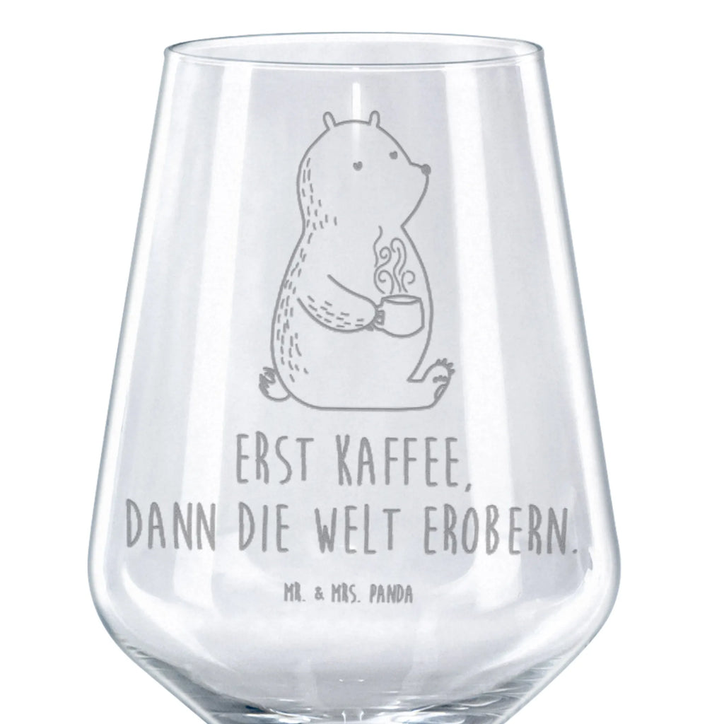 Rotwein Glas Bär Kaffee Rotweinglas, Weinglas, Rotwein Glas, Weinglas mit Gravur, Geschenk für Weinliebhaber, Spülmaschinenfeste Weingläser, Hochwertige Weinaccessoires, Bär, Teddy, Teddybär, Kaffee, Coffee, Bären, guten Morgen, Morgenroutine, Welt erobern, Welt retten, Motivation