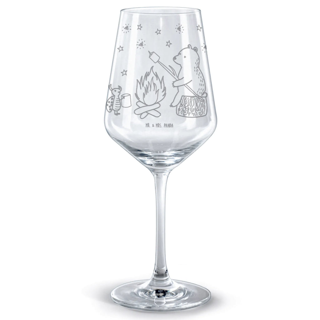 Rotwein Glas Bär & Marienkäfer Lagerfeuer Rotweinglas, Weinglas, Rotwein Glas, Weinglas mit Gravur, Geschenk für Weinliebhaber, Spülmaschinenfeste Weingläser, Hochwertige Weinaccessoires, Bär, Teddy, Teddybär, Lagerfeuer