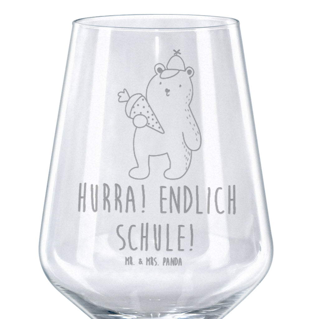 Rotwein Glas Bär mit Schultüte Rotweinglas, Weinglas, Rotwein Glas, Weinglas mit Gravur, Geschenk für Weinliebhaber, Spülmaschinenfeste Weingläser, Hochwertige Weinaccessoires, Bär, Teddy, Teddybär, Bär Motiv, Schultüte, Erster Schultag Geschenk, Einschulung Geschenk, Schule Geschenk, Grundschule, Schulanfang, Schulbeginn