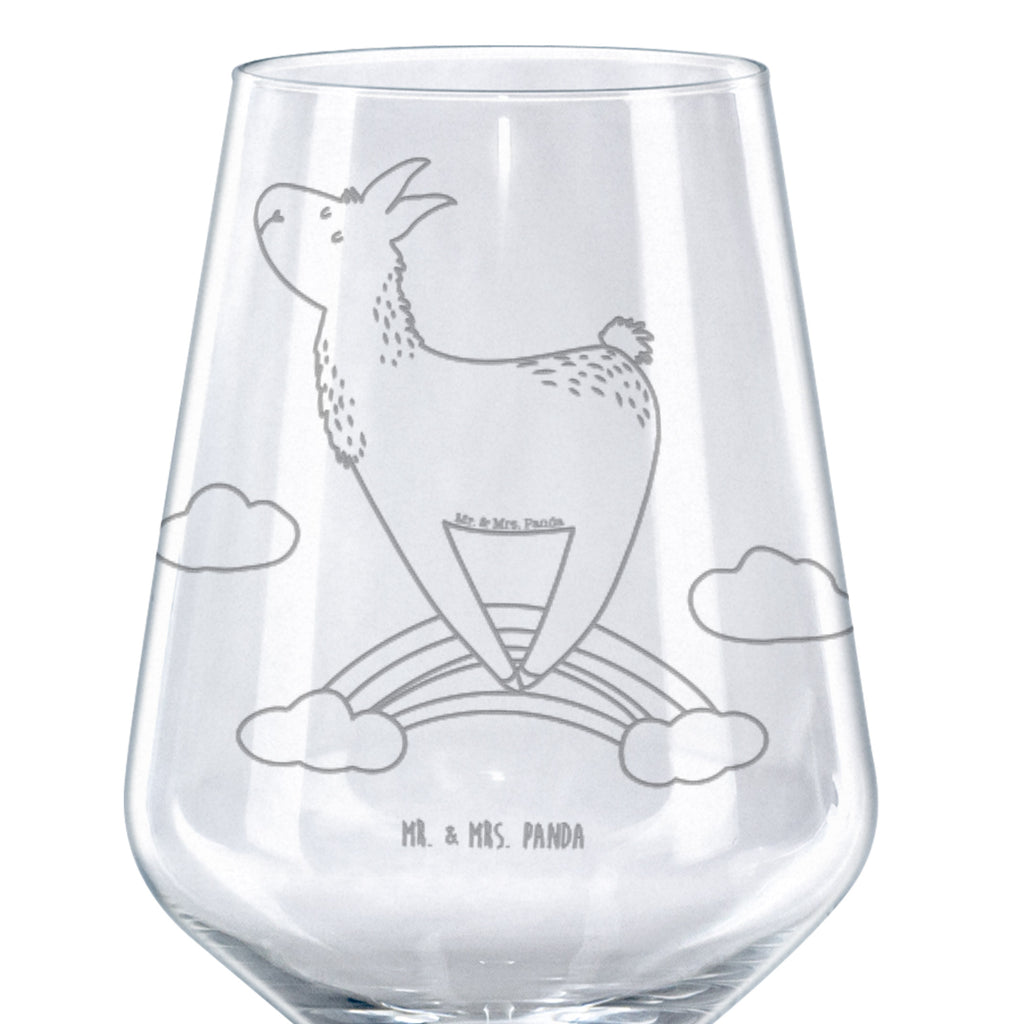 Rotwein Glas Lama Regenbogen Rotweinglas, Weinglas, Rotwein Glas, Weinglas mit Gravur, Geschenk für Weinliebhaber, Spülmaschinenfeste Weingläser, Hochwertige Weinaccessoires, Lama, Alpaka, Lamas, Regenbogen, Haters gonna hate, Haters, Selbstständig, Außenseiter, Schule, Abi, Hobby, Wolkenland, Freiheit