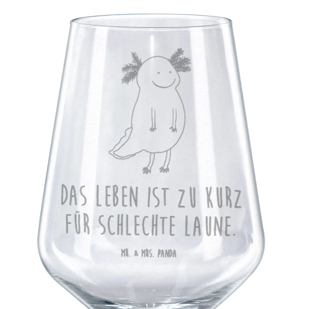 Rotwein Glas Axolotl glücklich Rotweinglas, Weinglas, Rotwein Glas, Weinglas mit Gravur, Geschenk für Weinliebhaber, Spülmaschinenfeste Weingläser, Hochwertige Weinaccessoires, Axolotl, Molch, Axolot, Schwanzlurch, Lurch, Lurche, Motivation, gute Laune