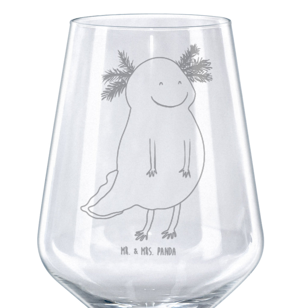 Rotwein Glas Axolotl glücklich Rotweinglas, Weinglas, Rotwein Glas, Weinglas mit Gravur, Geschenk für Weinliebhaber, Spülmaschinenfeste Weingläser, Hochwertige Weinaccessoires, Axolotl, Molch, Axolot, Schwanzlurch, Lurch, Lurche, Motivation, gute Laune