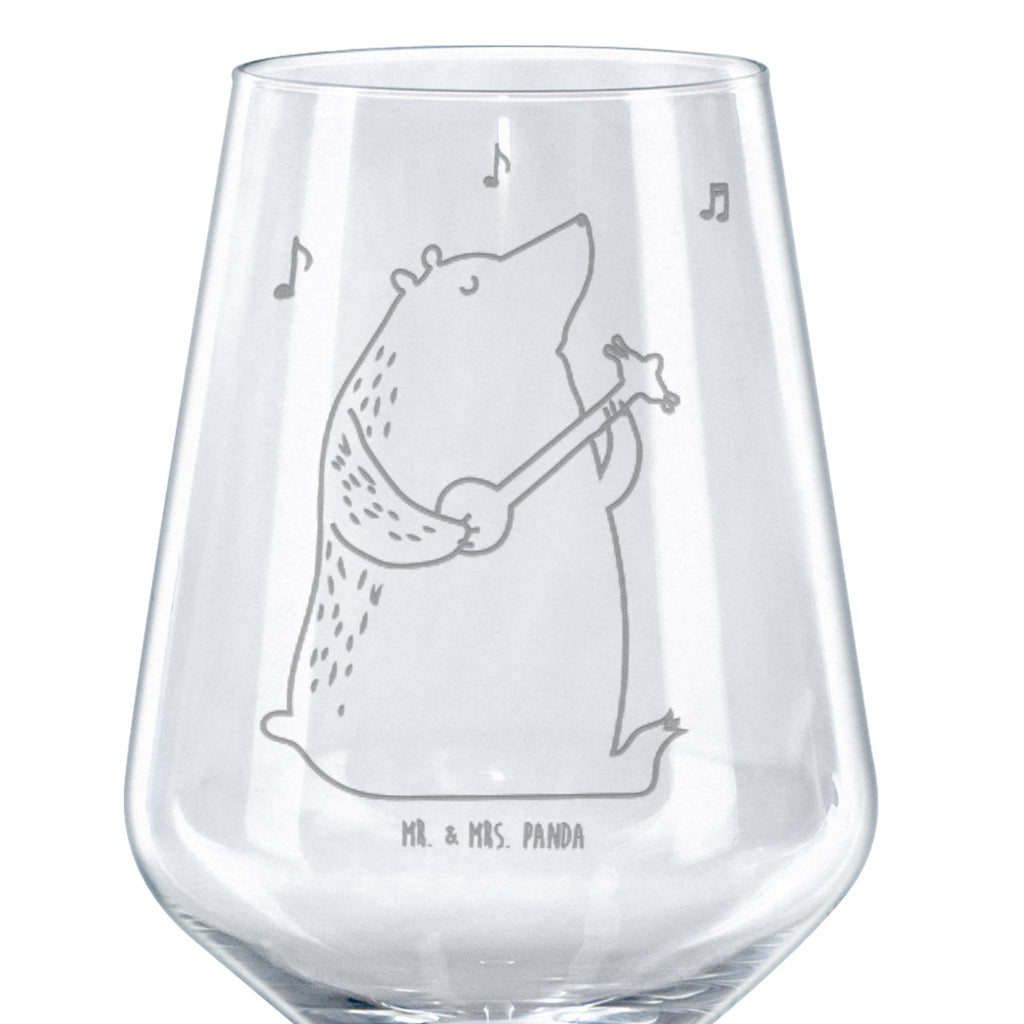 Rotwein Glas Bär Gitarre Rotweinglas, Weinglas, Rotwein Glas, Weinglas mit Gravur, Geschenk für Weinliebhaber, Spülmaschinenfeste Weingläser, Hochwertige Weinaccessoires, Bär, Teddy, Teddybär