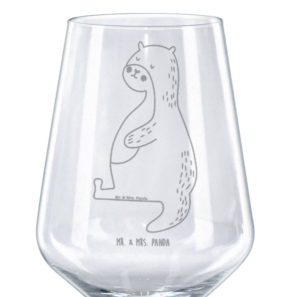 Rotwein Glas Otter Bauch Rotweinglas, Weinglas, Rotwein Glas, Weinglas mit Gravur, Geschenk für Weinliebhaber, Spülmaschinenfeste Weingläser, Hochwertige Weinaccessoires, Otter, Fischotter, Seeotter, Otter Seeotter See Otter