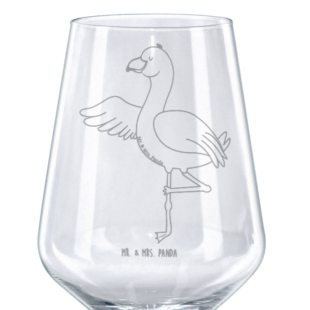 Rotwein Glas Flamingo Yoga Rotweinglas, Weinglas, Rotwein Glas, Weinglas mit Gravur, Geschenk für Weinliebhaber, Spülmaschinenfeste Weingläser, Hochwertige Weinaccessoires, Flamingo, Vogel, Yoga, Namaste, Achtsamkeit, Yoga-Übung, Entspannung, Ärger, Aufregen, Tiefenentspannung