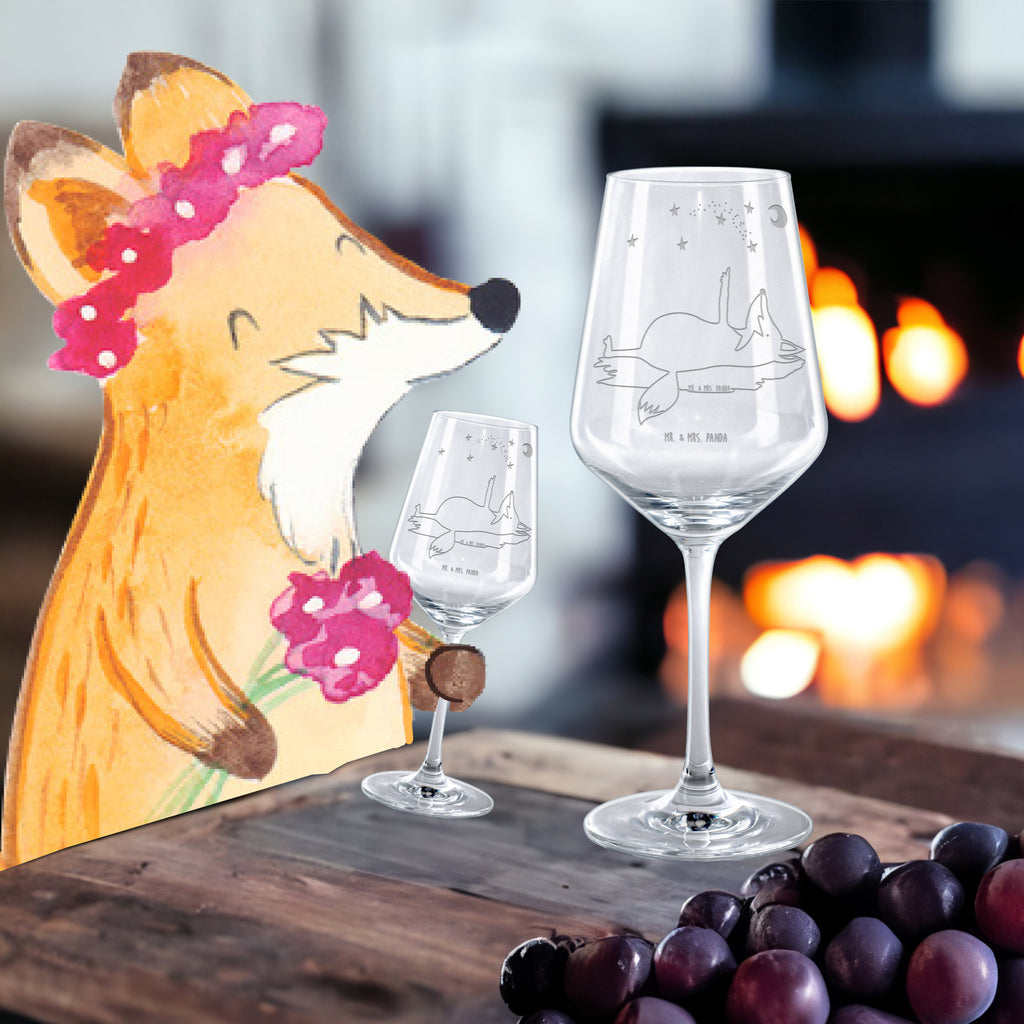 Rotwein Glas Fuchs Sterne Rotweinglas, Weinglas, Rotwein Glas, Weinglas mit Gravur, Geschenk für Weinliebhaber, Spülmaschinenfeste Weingläser, Hochwertige Weinaccessoires, Fuchs, Füchse, tröstende Worte, Spruch positiv, Spruch schön, Romantik, Always Look on the Bright Side of Life