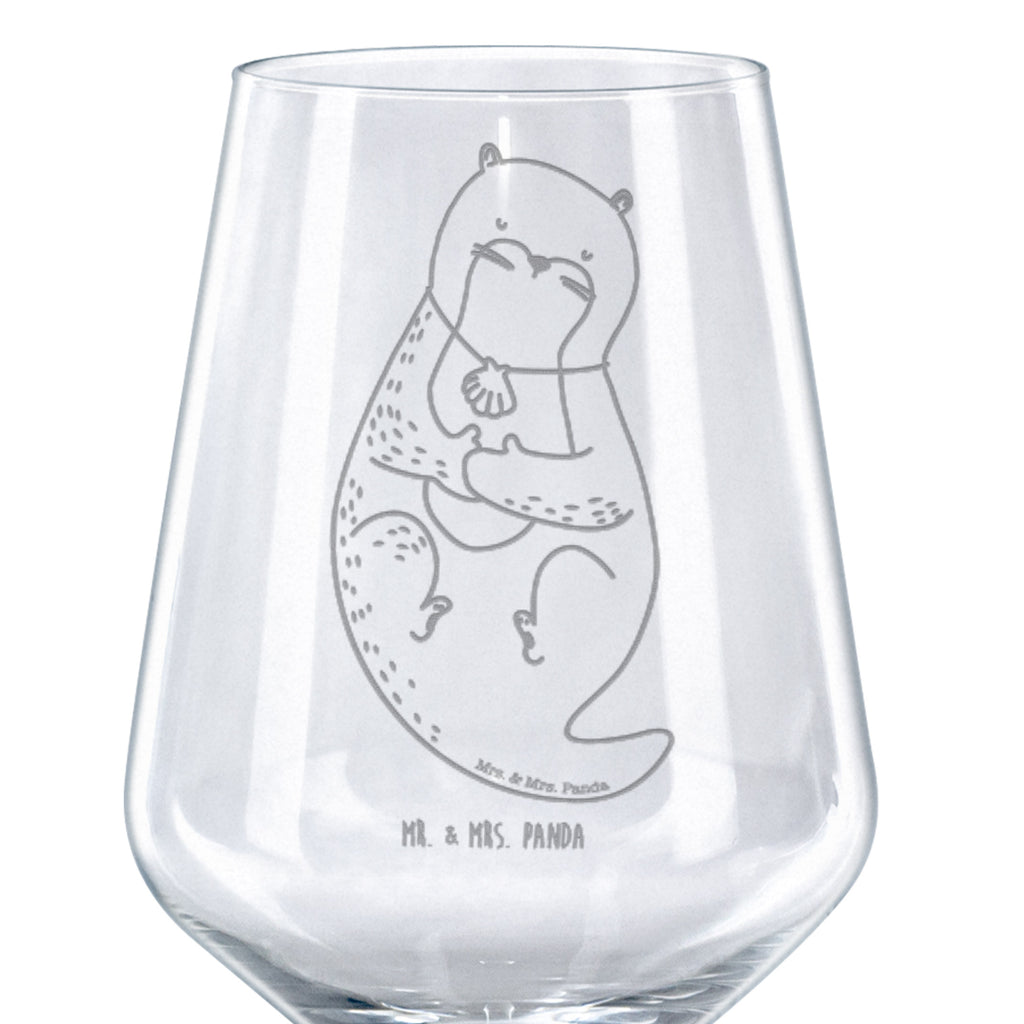 Rotwein Glas Otter mit Muschelmedaillon Rotweinglas, Weinglas, Rotwein Glas, Weinglas mit Gravur, Geschenk für Weinliebhaber, Spülmaschinenfeste Weingläser, Hochwertige Weinaccessoires, Otter, Fischotter, Seeotter, Otterliebe, grübeln, träumen, Motivation, Tagträumen, Büro