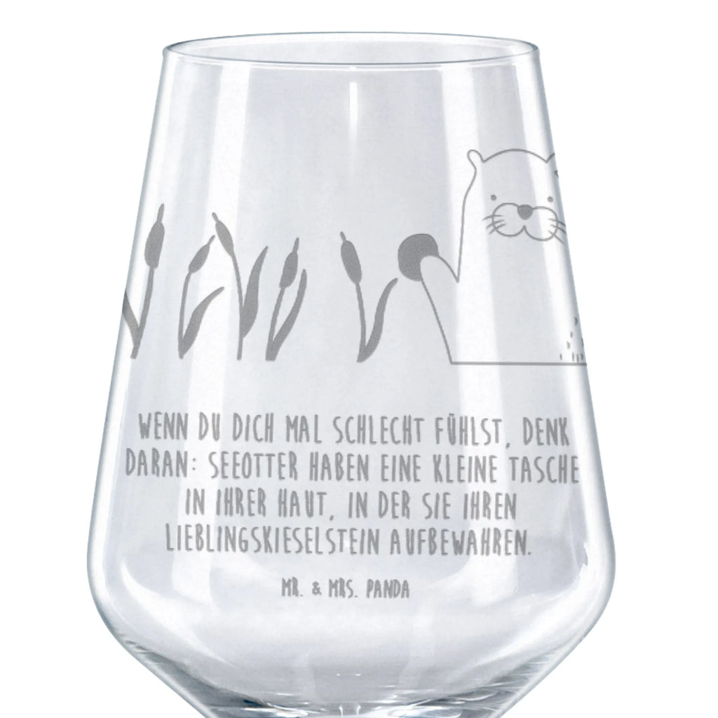 Rotwein Glas Otter mit Stein Rotweinglas, Weinglas, Rotwein Glas, Weinglas mit Gravur, Geschenk für Weinliebhaber, Spülmaschinenfeste Weingläser, Hochwertige Weinaccessoires, Otter, Fischotter, Seeotter, Otter Seeotter See Otter