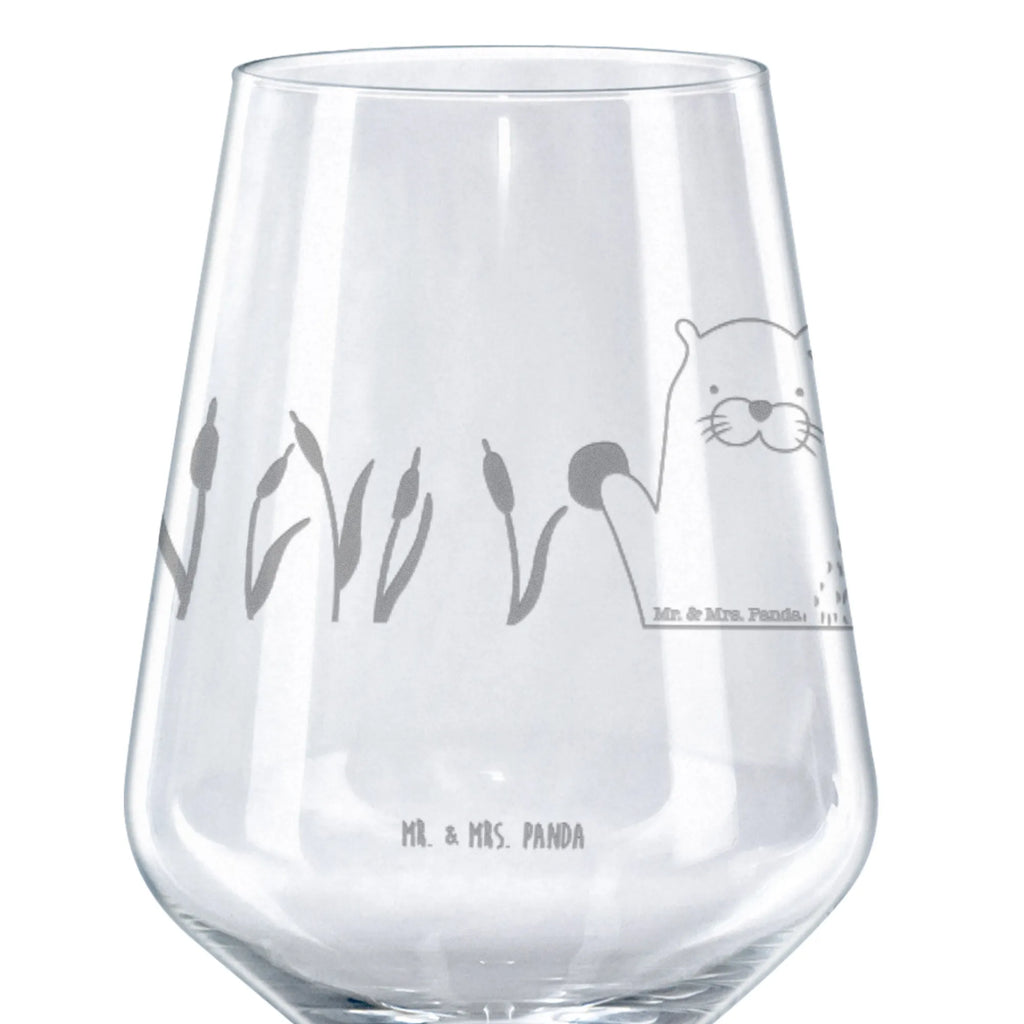 Rotwein Glas Otter mit Stein Rotweinglas, Weinglas, Rotwein Glas, Weinglas mit Gravur, Geschenk für Weinliebhaber, Spülmaschinenfeste Weingläser, Hochwertige Weinaccessoires, Otter, Fischotter, Seeotter, Otter Seeotter See Otter