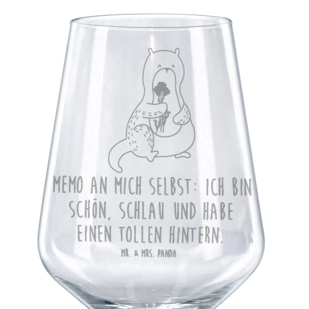 Rotwein Glas Otter Blumenstrauß Rotweinglas, Weinglas, Rotwein Glas, Weinglas mit Gravur, Geschenk für Weinliebhaber, Spülmaschinenfeste Weingläser, Hochwertige Weinaccessoires, Otter, Fischotter, Seeotter, Otter Seeotter See Otter