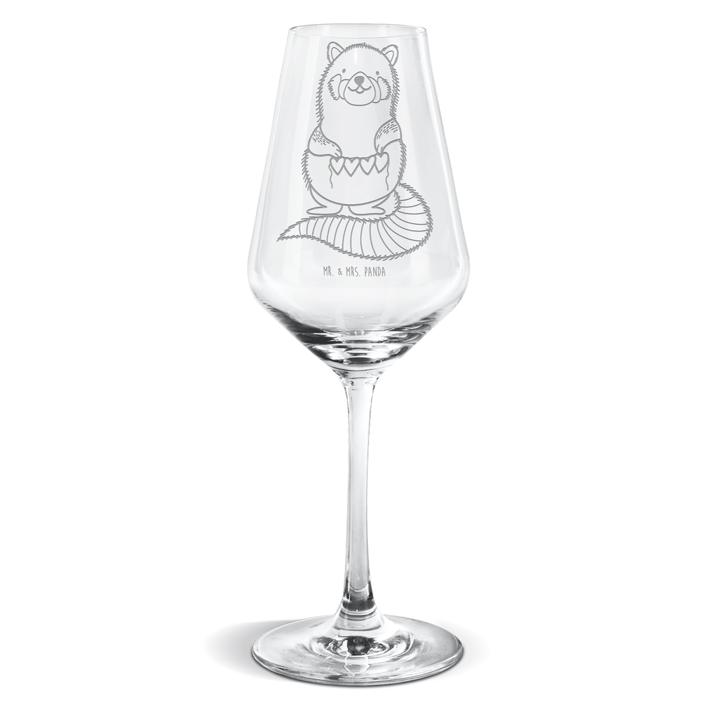 Weißwein Glas Roter Panda Weißweinglas, Weinglas, Weißwein Glas, Weinglas mit Gravur, Geschenk für Weinliebhaber, Spülmaschinenfeste Weingläser, Hochwertige Weinaccessoires, Tiermotive, Gute Laune, lustige Sprüche, Tiere, Panda, Liebe, Rot, Herz, Liebling, Lieblingsmensch