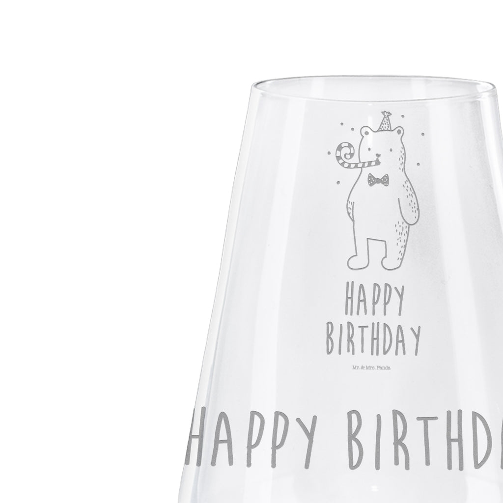 Weißwein Glas Birthday Bär Weißweinglas, Weinglas, Weißwein Glas, Weinglas mit Gravur, Geschenk für Weinliebhaber, Spülmaschinenfeste Weingläser, Hochwertige Weinaccessoires, Bär, Teddy, Teddybär, Happy Birthday, Alles Gute, Glückwunsch, Geburtstag