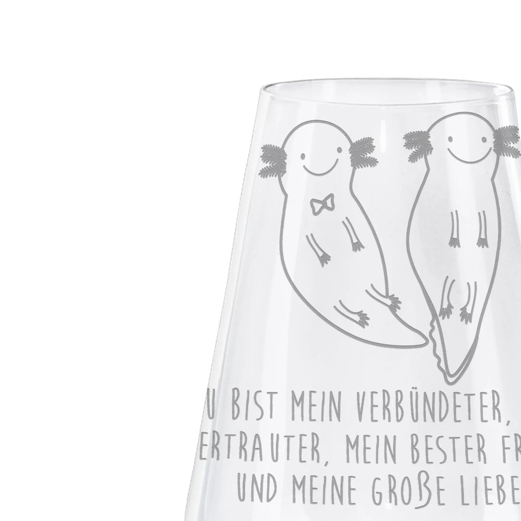 Weißwein Glas Axolotl Axel+Lotte Weißweinglas, Weinglas, Weißwein Glas, Weinglas mit Gravur, Geschenk für Weinliebhaber, Spülmaschinenfeste Weingläser, Hochwertige Weinaccessoires, Axolotl, Molch, Axolot, Schwanzlurch, Lurch, Lurche, Liebe, große Liebe, Liebesbeweis, Freund, Verlobter, Ehemann, Jahrestag, Valentinstag