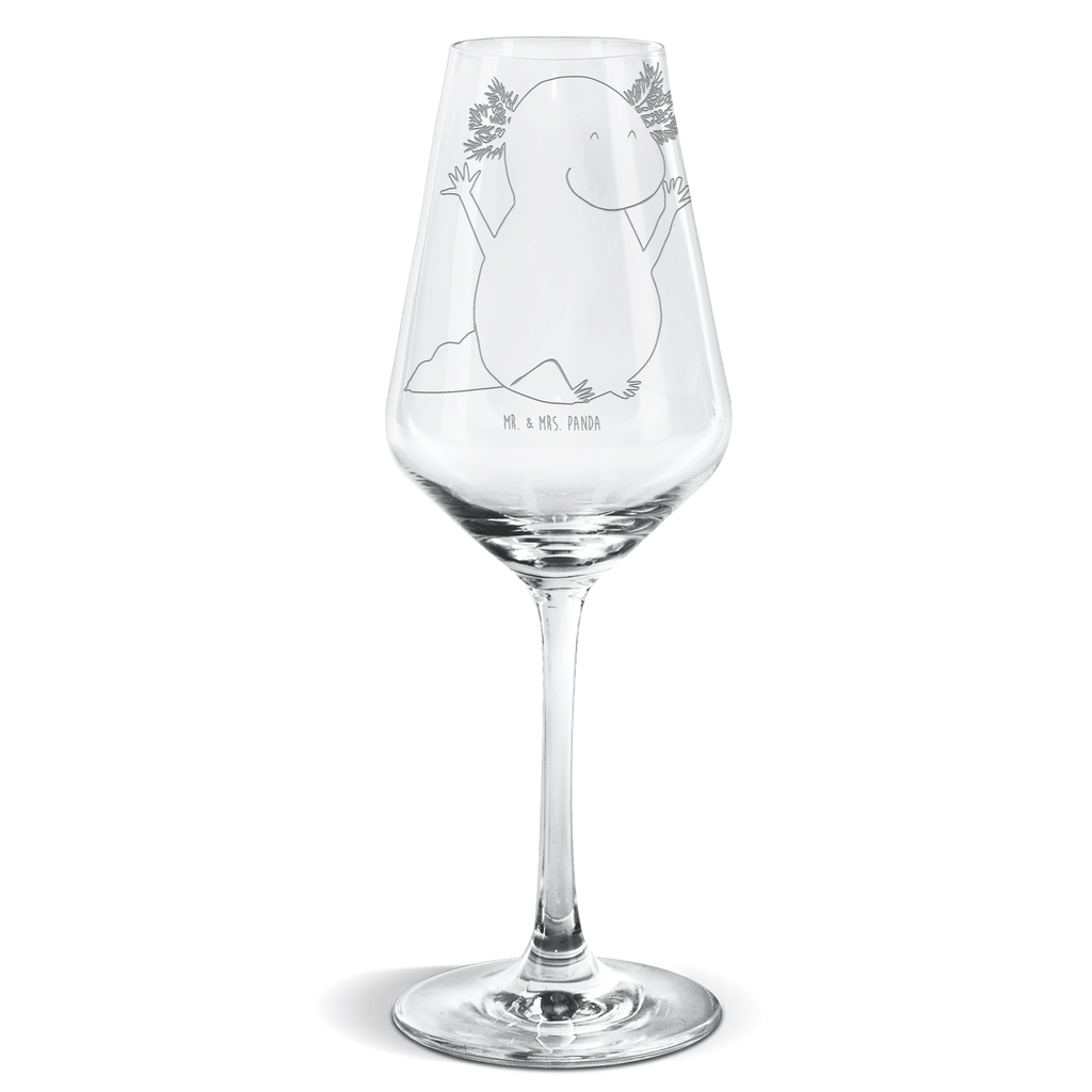 Weißwein Glas Axolotl Hurra Weißweinglas, Weinglas, Weißwein Glas, Weinglas mit Gravur, Geschenk für Weinliebhaber, Spülmaschinenfeste Weingläser, Hochwertige Weinaccessoires, Axolotl, Molch, Axolot, Schwanzlurch, Lurch, Lurche, fröhlich, Spaß, Freude, Motivation, Zufriedenheit