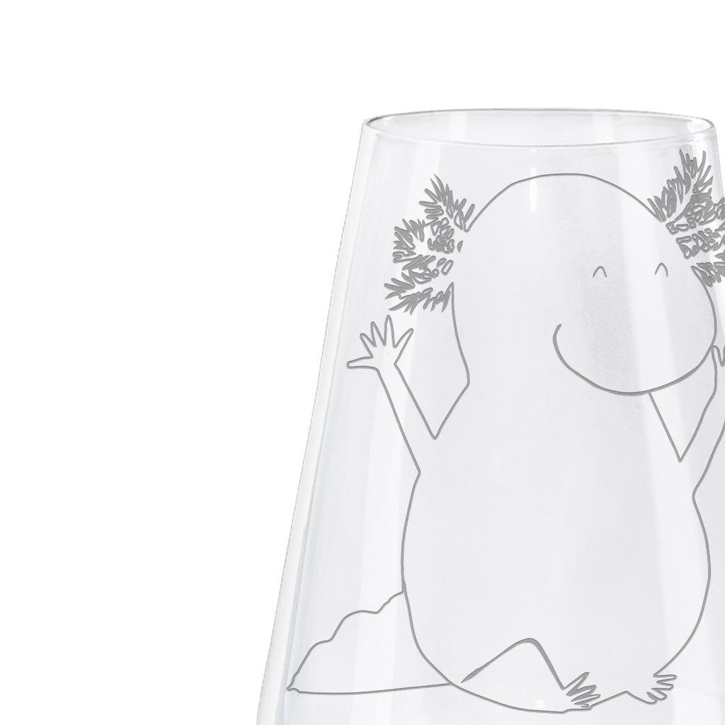 Weißwein Glas Axolotl Hurra Weißweinglas, Weinglas, Weißwein Glas, Weinglas mit Gravur, Geschenk für Weinliebhaber, Spülmaschinenfeste Weingläser, Hochwertige Weinaccessoires, Axolotl, Molch, Axolot, Schwanzlurch, Lurch, Lurche, fröhlich, Spaß, Freude, Motivation, Zufriedenheit