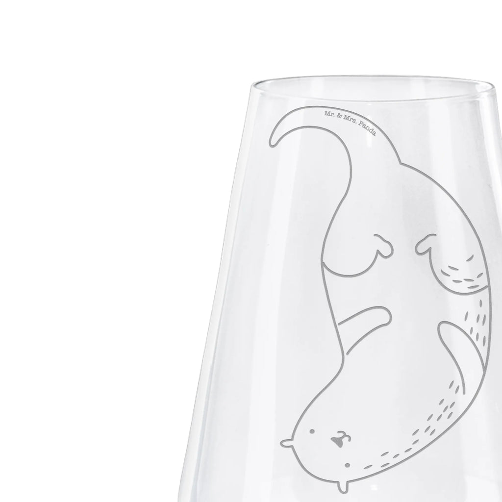 Weißwein Glas Otter kopfüber Weißweinglas, Weinglas, Weißwein Glas, Weinglas mit Gravur, Geschenk für Weinliebhaber, Spülmaschinenfeste Weingläser, Hochwertige Weinaccessoires, Otter, Fischotter, Seeotter, Otter Seeotter See Otter