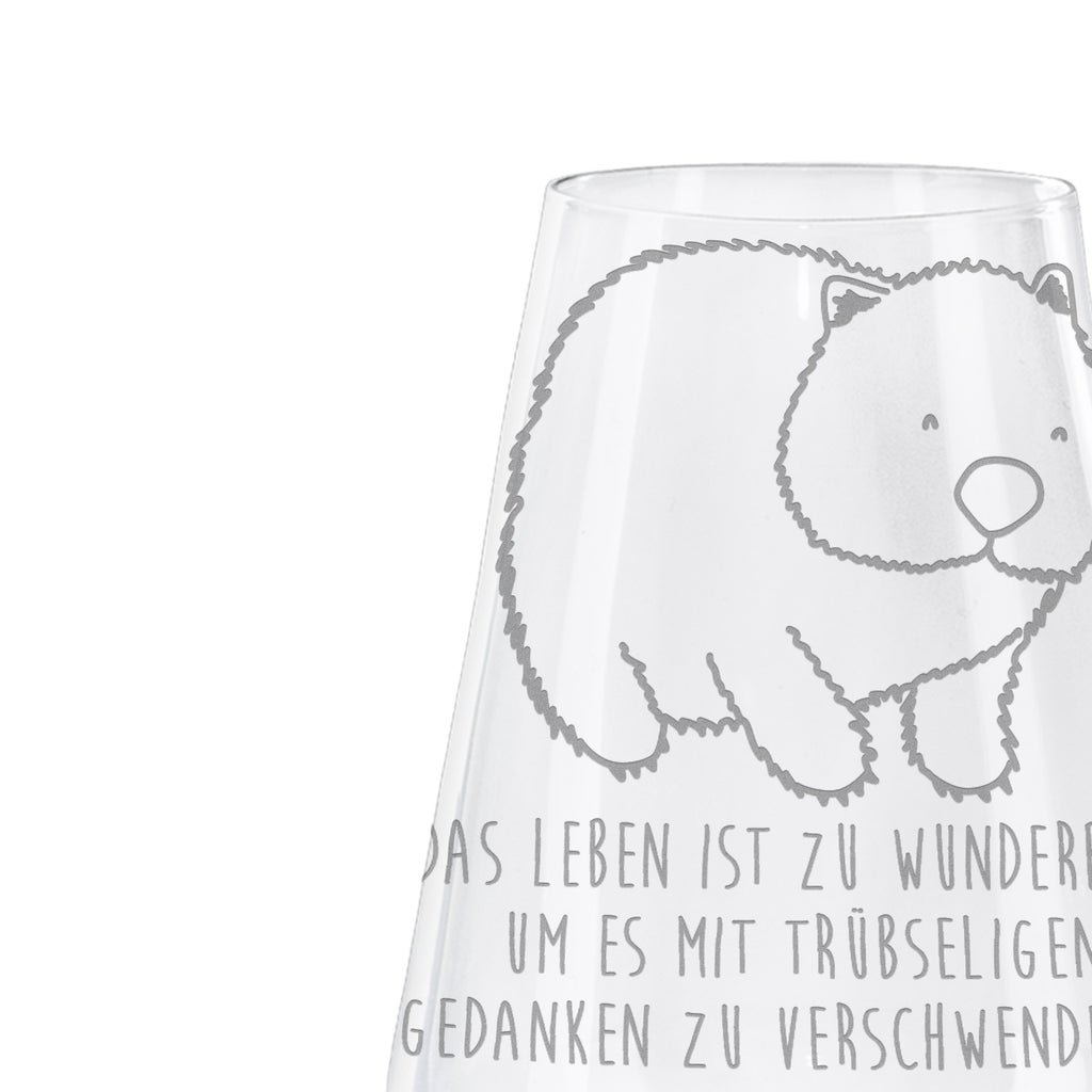 Weißwein Glas Wombat Weißweinglas, Weinglas, Weißwein Glas, Weinglas mit Gravur, Geschenk für Weinliebhaber, Spülmaschinenfeste Weingläser, Hochwertige Weinaccessoires, Tiermotive, Gute Laune, lustige Sprüche, Tiere, Wombat, Das Leben ist schön, Motivation, Spruch, Australien