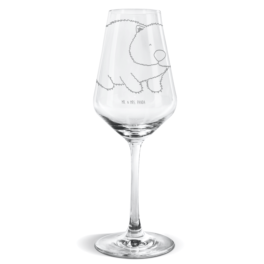 Weißwein Glas Wombat Weißweinglas, Weinglas, Weißwein Glas, Weinglas mit Gravur, Geschenk für Weinliebhaber, Spülmaschinenfeste Weingläser, Hochwertige Weinaccessoires, Tiermotive, Gute Laune, lustige Sprüche, Tiere, Wombat, Das Leben ist schön, Motivation, Spruch, Australien