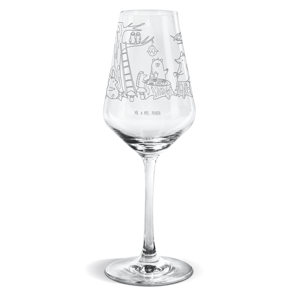 Weißwein Glas Waldtiere Picknick Weißweinglas, Weinglas, Weißwein Glas, Weinglas mit Gravur, Geschenk für Weinliebhaber, Spülmaschinenfeste Weingläser, Hochwertige Weinaccessoires, Tiermotive, Gute Laune, lustige Sprüche, Tiere, Waldtiere, Picknick, Wald, Fuchs, Hase, Igel, Maus, Eichhörnchen