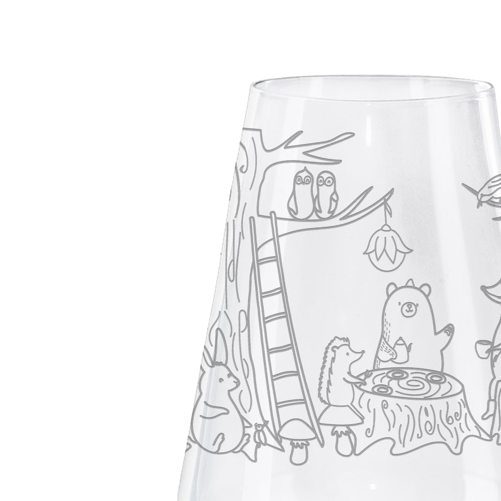 Weißwein Glas Waldtiere Picknick Weißweinglas, Weinglas, Weißwein Glas, Weinglas mit Gravur, Geschenk für Weinliebhaber, Spülmaschinenfeste Weingläser, Hochwertige Weinaccessoires, Tiermotive, Gute Laune, lustige Sprüche, Tiere, Waldtiere, Picknick, Wald, Fuchs, Hase, Igel, Maus, Eichhörnchen