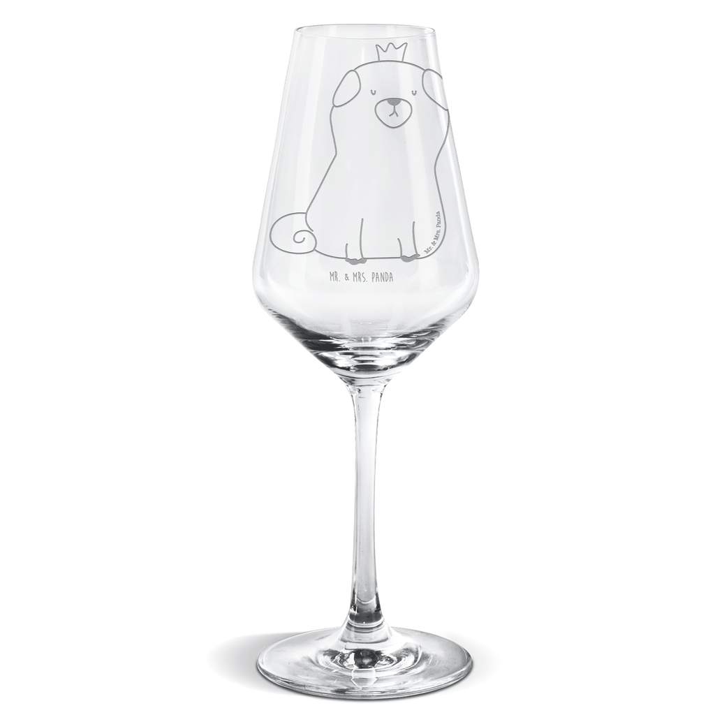 Weißwein Glas Mops Krone Weißweinglas, Weinglas, Weißwein Glas, Weinglas mit Gravur, Geschenk für Weinliebhaber, Spülmaschinenfeste Weingläser, Hochwertige Weinaccessoires, Hund, Hundemotiv, Haustier, Hunderasse, Tierliebhaber, Hundebesitzer, Sprüche, Mops, allergisch, kinderlos, Hausregel, Hundebesitzer. Spruch, lustig