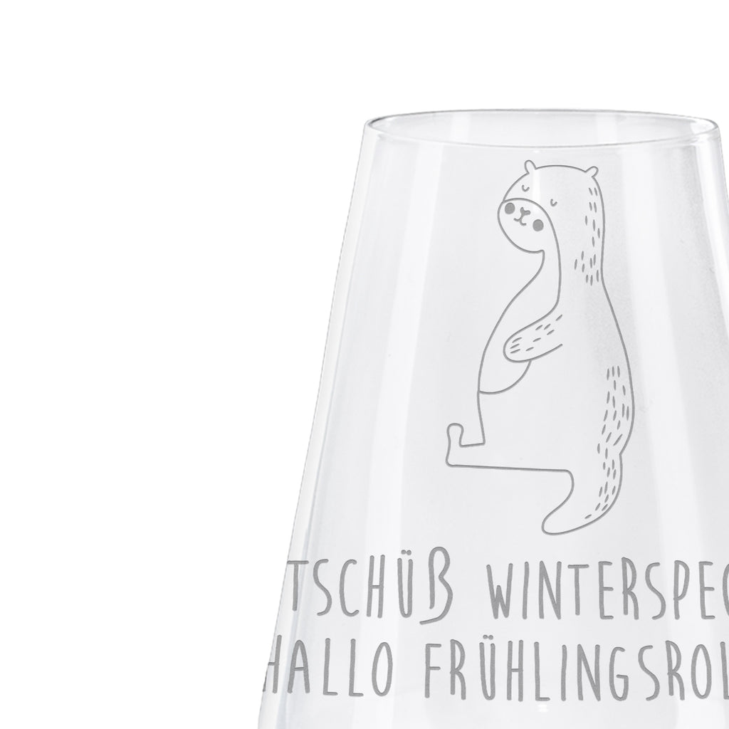 Weißwein Glas Otter Bauch Weißweinglas, Weinglas, Weißwein Glas, Weinglas mit Gravur, Geschenk für Weinliebhaber, Spülmaschinenfeste Weingläser, Hochwertige Weinaccessoires, Otter, Fischotter, Seeotter, Otter Seeotter See Otter