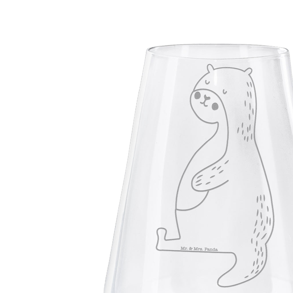 Weißwein Glas Otter Bauch Weißweinglas, Weinglas, Weißwein Glas, Weinglas mit Gravur, Geschenk für Weinliebhaber, Spülmaschinenfeste Weingläser, Hochwertige Weinaccessoires, Otter, Fischotter, Seeotter, Otter Seeotter See Otter