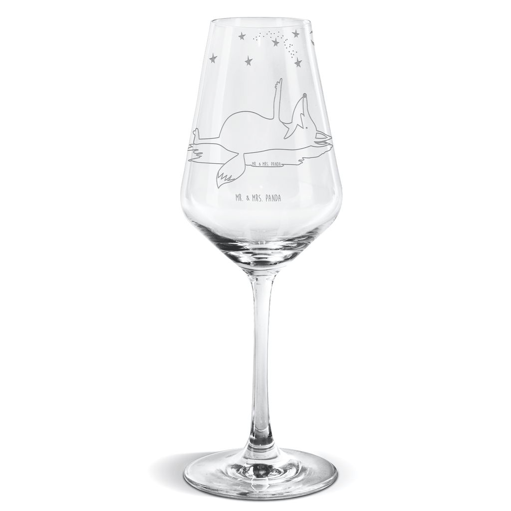 Weißwein Glas Fuchs Sterne Weißweinglas, Weinglas, Weißwein Glas, Weinglas mit Gravur, Geschenk für Weinliebhaber, Spülmaschinenfeste Weingläser, Hochwertige Weinaccessoires, Fuchs, Füchse, tröstende Worte, Spruch positiv, Spruch schön, Romantik, Always Look on the Bright Side of Life