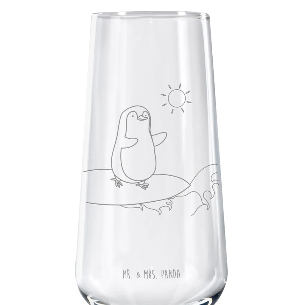 Sektglas Pinguin Surfer Sektglas, Sektglas mit Gravur, Spülmaschinenfeste Sektgläser, Pinguin, Pinguine, surfen, Surfer, Hawaii, Urlaub, Wellen, Wellen reiten, Portugal