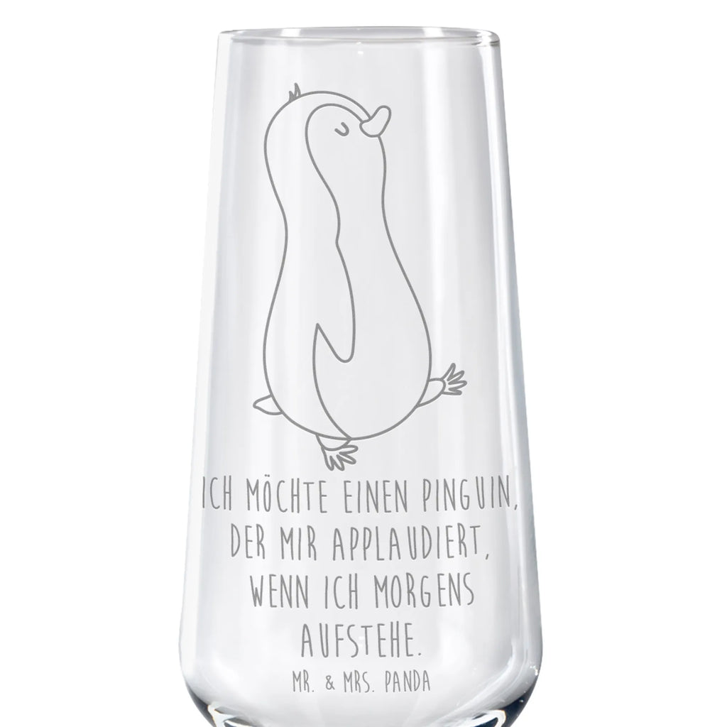 Sektglas Pinguin marschierend Sektglas, Sektglas mit Gravur, Spülmaschinenfeste Sektgläser, Pinguin, Pinguine, Frühaufsteher, Langschläfer, Bruder, Schwester, Familie