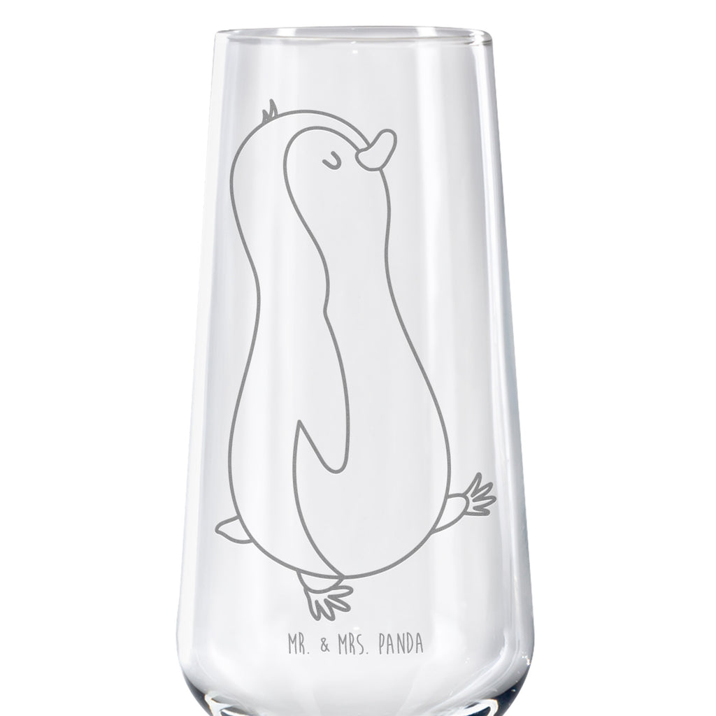 Sektglas Pinguin marschierend Sektglas, Sektglas mit Gravur, Spülmaschinenfeste Sektgläser, Pinguin, Pinguine, Frühaufsteher, Langschläfer, Bruder, Schwester, Familie