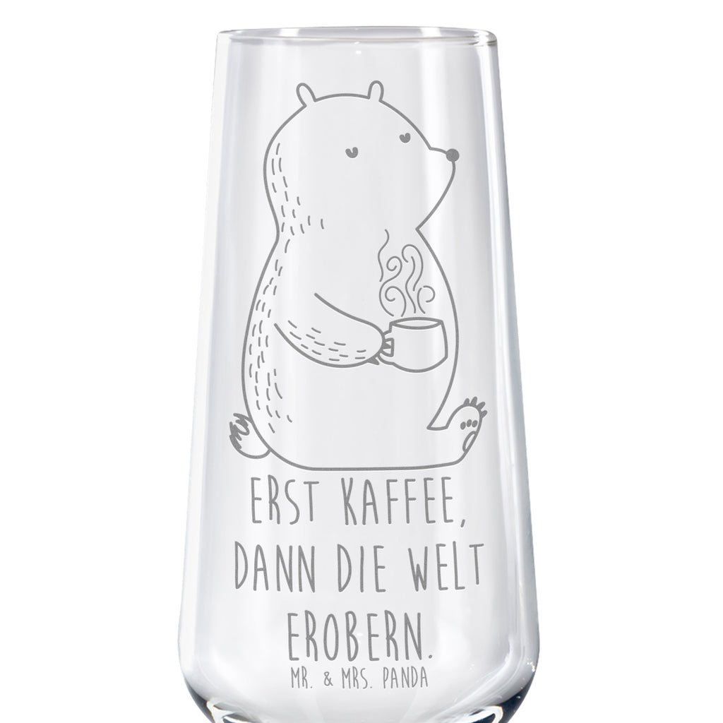 Sektglas Bär Kaffee Sektglas, Sektglas mit Gravur, Spülmaschinenfeste Sektgläser, Bär, Teddy, Teddybär, Kaffee, Coffee, Bären, guten Morgen, Morgenroutine, Welt erobern, Welt retten, Motivation