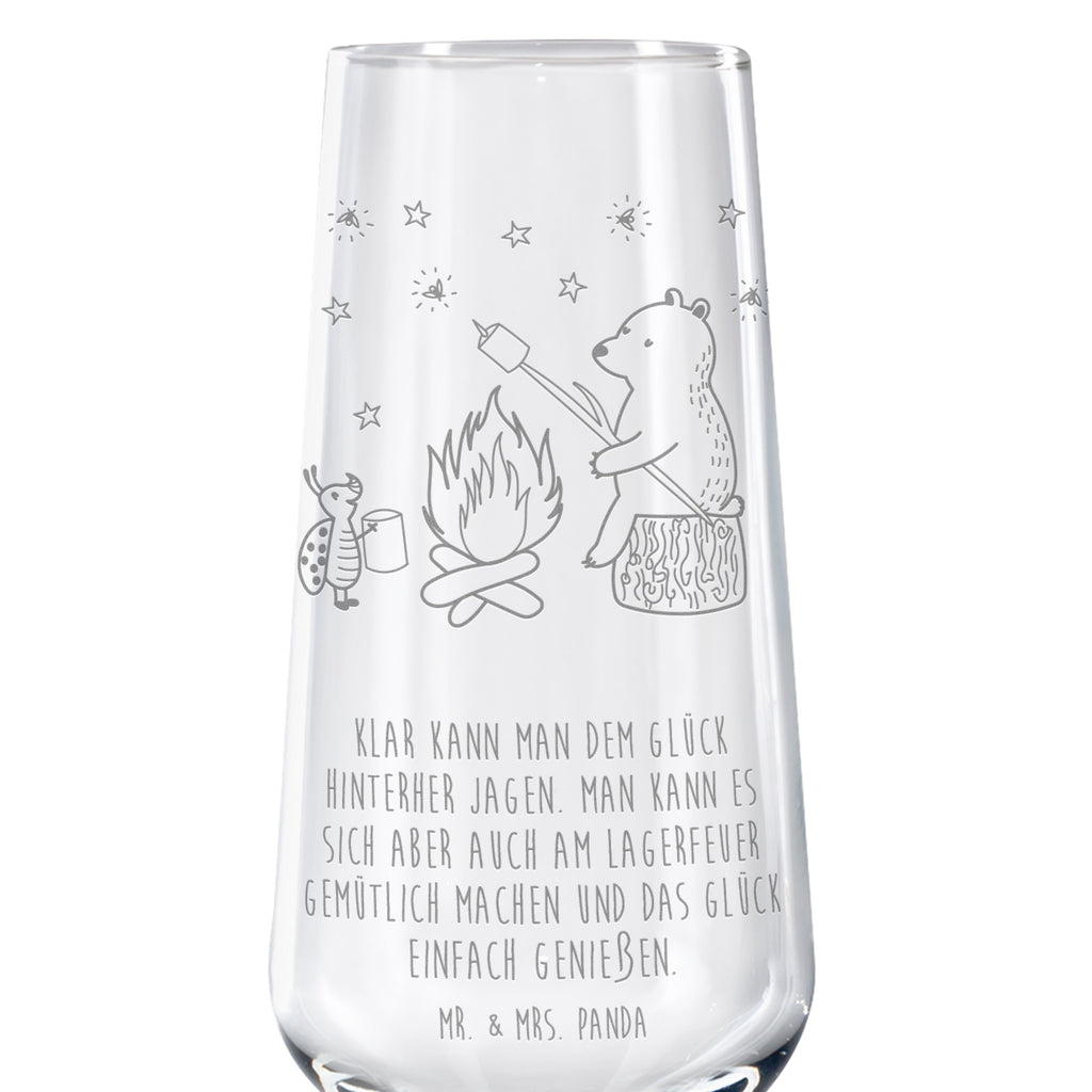 Sektglas Bär & Marienkäfer Lagerfeuer Sektglas, Sektglas mit Gravur, Spülmaschinenfeste Sektgläser, Bär, Teddy, Teddybär, Lagerfeuer