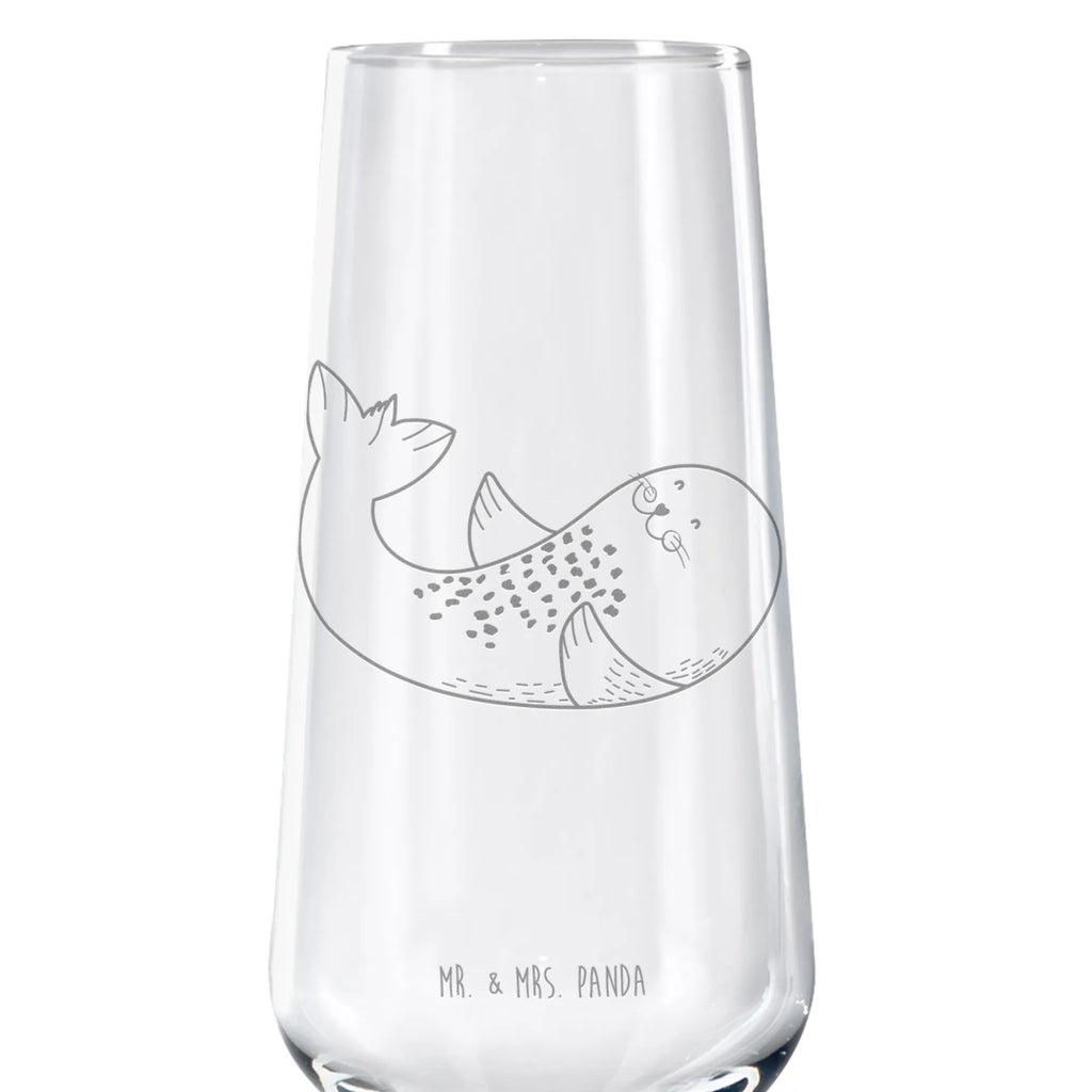 Sektglas Robbe liegend Sektglas, Sektglas mit Gravur, Spülmaschinenfeste Sektgläser, Tiermotive, Gute Laune, lustige Sprüche, Tiere, Robbe, Robben, Seehund, Strand, Meerestier, Ostsee, Nordsee, Lachen, Freude