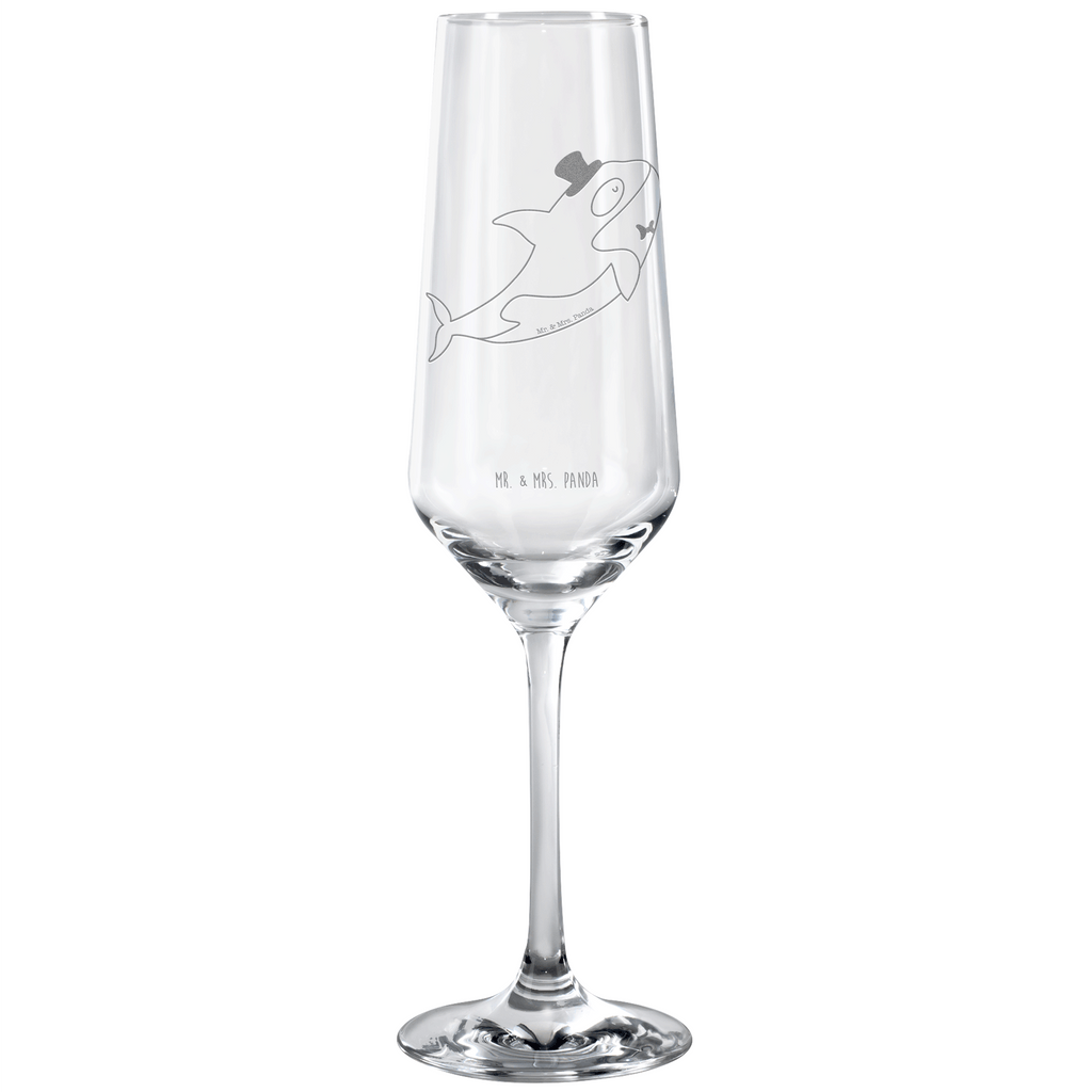 Sektglas Orca Zylinder Sektglas, Sektglas mit Gravur, Spülmaschinenfeste Sektgläser, Meerestiere, Meer, Urlaub, Narwal, Glitter, Konfetti, Glitzer, Geburtstag, Feier, Fete, Fest, Glückwunsch, Orca