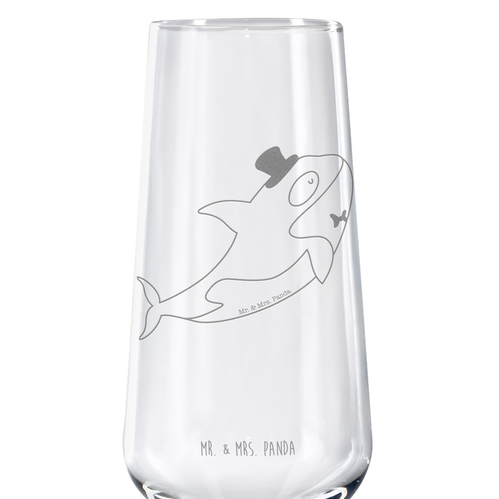 Sektglas Orca Zylinder Sektglas, Sektglas mit Gravur, Spülmaschinenfeste Sektgläser, Meerestiere, Meer, Urlaub, Narwal, Glitter, Konfetti, Glitzer, Geburtstag, Feier, Fete, Fest, Glückwunsch, Orca