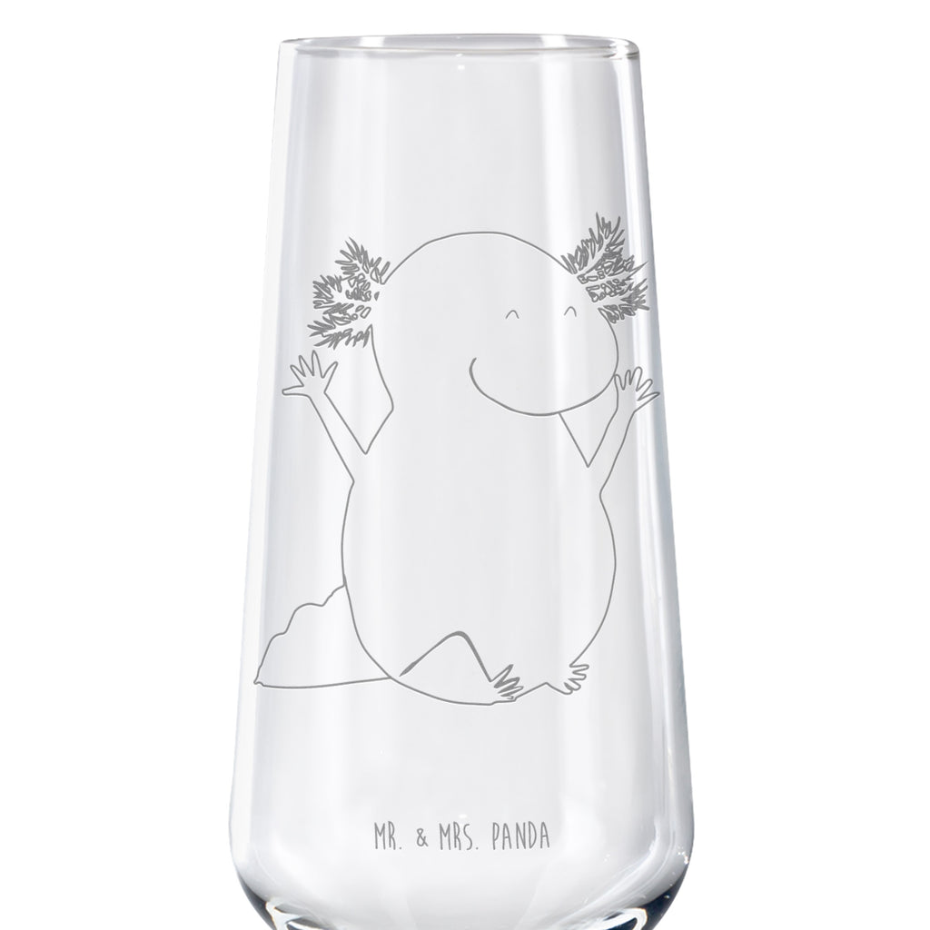 Sektglas Axolotl Hurra Sektglas, Sektglas mit Gravur, Spülmaschinenfeste Sektgläser, Axolotl, Molch, Axolot, Schwanzlurch, Lurch, Lurche, fröhlich, Spaß, Freude, Motivation, Zufriedenheit