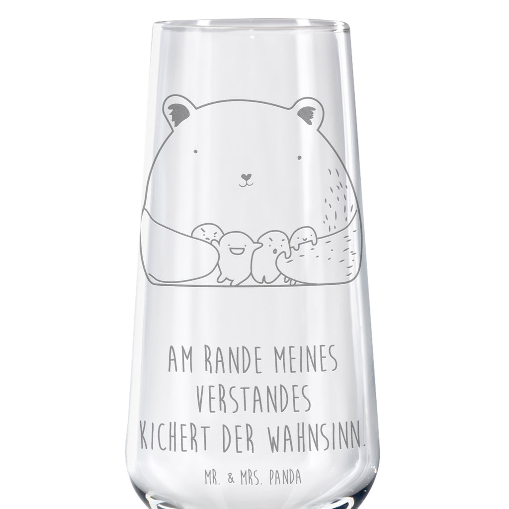 Sektglas Bär Gefühl Sektglas, Sektglas mit Gravur, Spülmaschinenfeste Sektgläser, Bär, Teddy, Teddybär, Wahnsinn, Verrückt, Durchgedreht